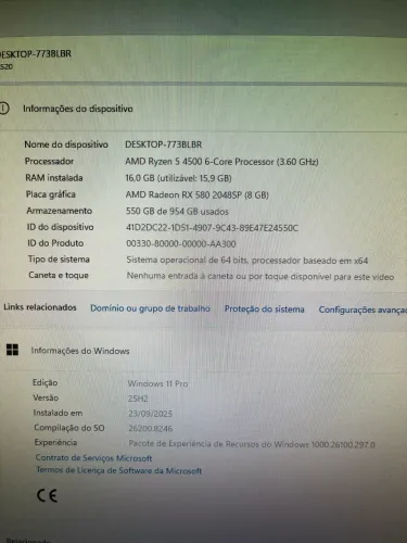 PC COMPLETO com monitor, fone e mouse