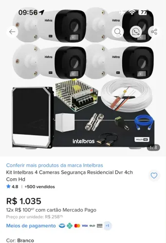 4 câmeras Intelbras