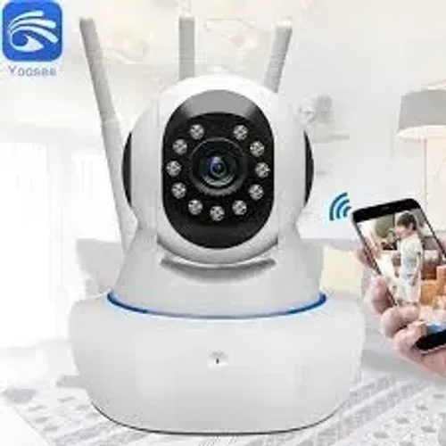 Camera Ip Segurança P2p 3 Antenas Wifi Visão Noturna Yoosee Cor Branco