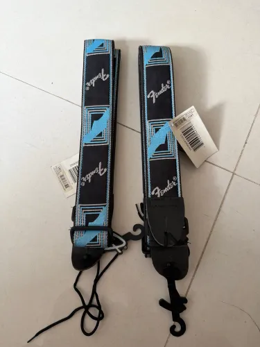2 unidades Alça Correia Fender Monogrammed Straps * Azul-celeste