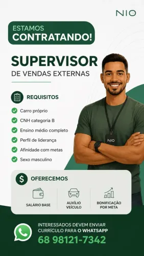 CONTRATA-SE SUPERVISOR DE VENDAS