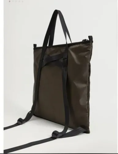 Mochila de nylon mango verde escuro