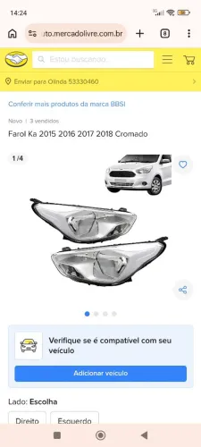Farol Ford Ka 2018