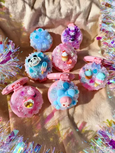 Escova de cabelo estilo Kawaii (fofo, decoden) dobrável