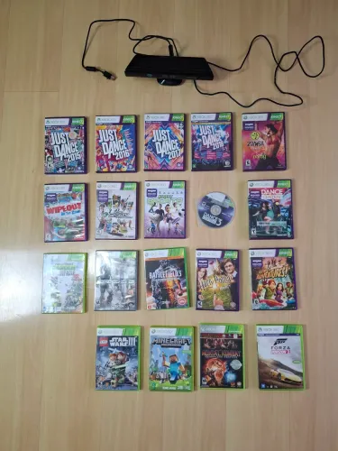 Kit 19 Jogos originais Xbox 360 + um sensor Kinect.