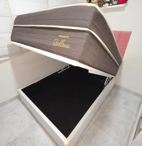 Cama box baú + Colchão Ortobom Bellona Luxo