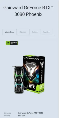 GPU RTX 3080 Gainward Placa de video Nvidia 