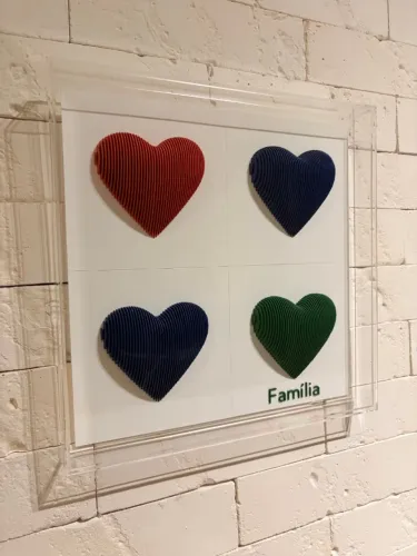 Quadro Caixa Acrílico Coração X4 30cmx30cm