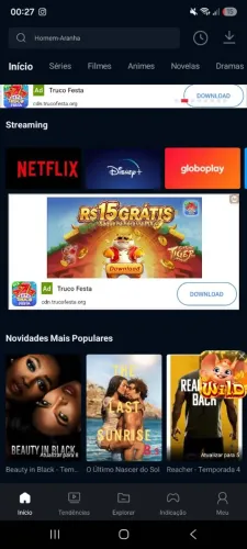 Aplicativo de filme e séries e novela