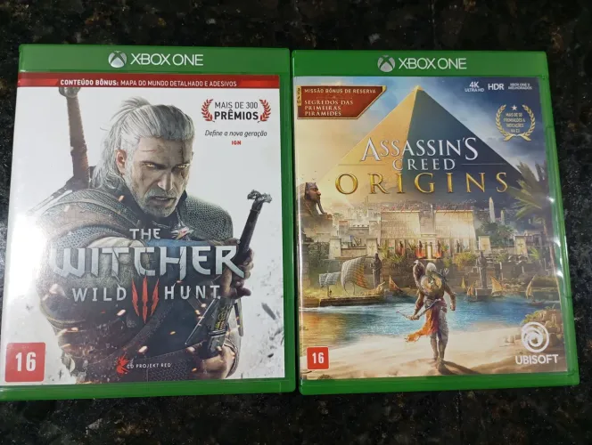 2 jogos de Xbox One ( The Wither 3 e Assassins Creed Origins)
