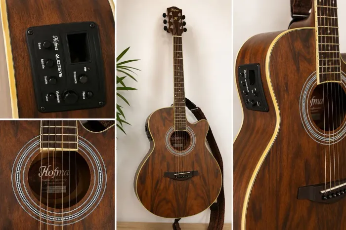 Violão Hofma Elétrico Folk Cutaway + Acessórios