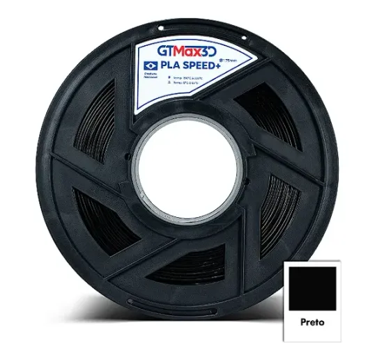 Filamento PLA GTMax3D PLA Speed+ 1,75mm 1kg | PRETO