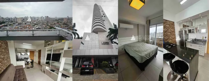 Studio Unique 2 quartos apartamento mobiliado com sacada em Belém para locação pronto para