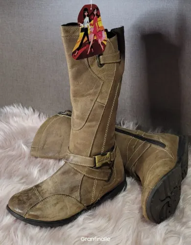 Bota de Couro, Marca Timbalada Comfort Up, Tamanho n.º 36, Cano Alto 30cm