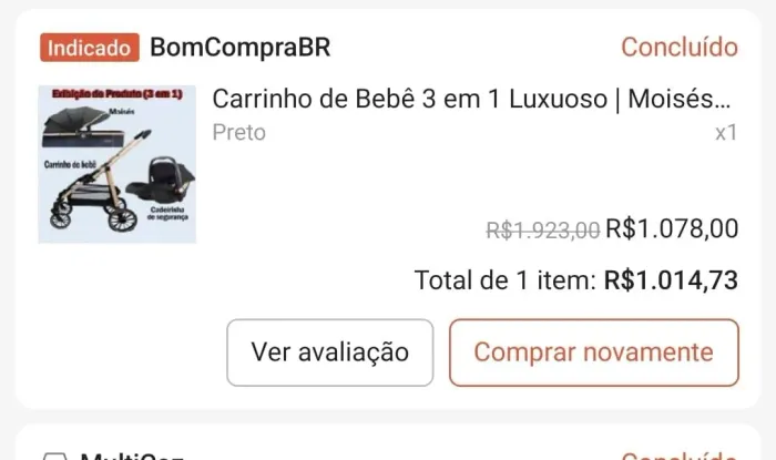 Carrinho de bebê  3 em 1 Luxuoso Novo 