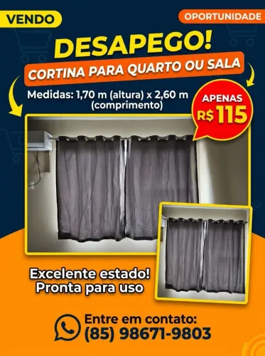 Cortina grande com varão