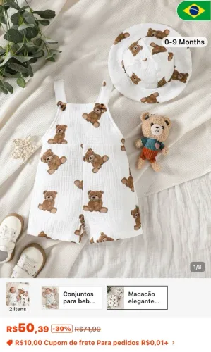 Roupa de bebê menino de 6 a 9 meses