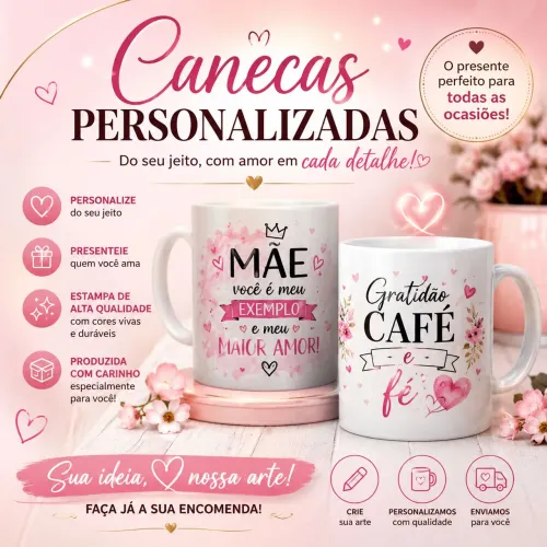 Canecas personalizadas com foto , logo , frases do jeitinho que o cliente quer