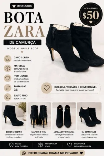 Bota de camurça 