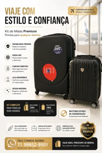 Kit Mala Viagem \mala grande23kg \ mala pequena 12kg 