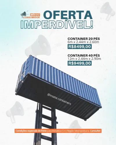 CONTAINER 40 PÉS À VENDA ? PRONTA ENTREGA ? MAIS ESPAÇO PARA SEU PROJETO!