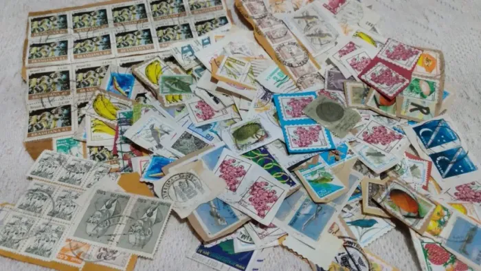Lote de selos antigos recortados de cartas Ref. A