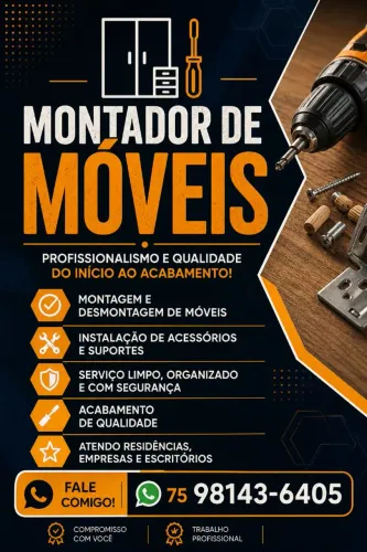 Montador de móveis <br>? Moentador de Móveis Profissional em Feira de Santamna -