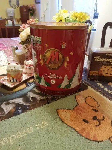 Lata Decorativa Natal Cesta Biscoito Muffato
