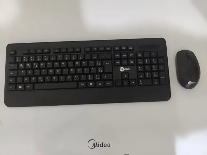 Teclado E Mouse Sem Fio Lecoo Kw202 Usb Abnt2 Cor Preto (USADO)
