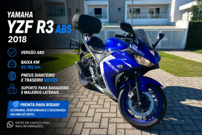 Yamaha YZF R3 ABS 2018 - Baixa KM | Pneus Novos | Bom Estado