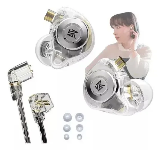 Fone De Ouvido Retorno De Palco Kz Edx Pro Sem Microfone Cor Cristal