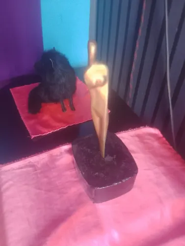 Estátua de mulher em bronze maciço