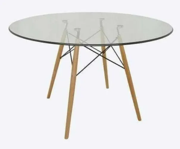 Tampo de mesa eames eiffel de vidro temperado 90cm