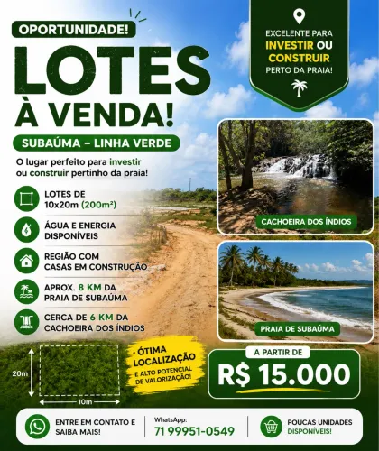 Lotes em Subaúma 