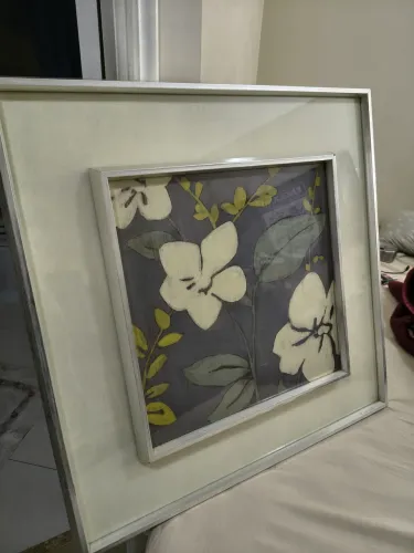Quadro de Flores 73cm X 73cm Moderno de Vidro.