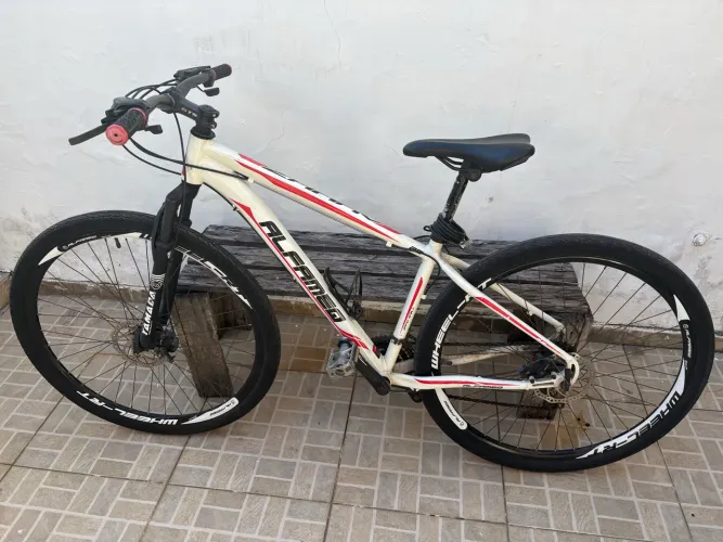 Vendo Bicicleta aro 21, 21 marcha freios a disco e amortecedor.