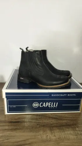 botina capelli boots em couro legítimo - preta (handcrafted)