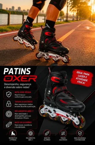PATINS OXER 36/39 BOTA SEMI RÍGIDA