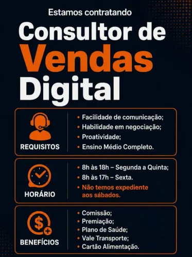 Vaga para Vendedor(a) Interno