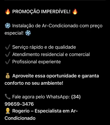 Instalação de ar-condicionado e eletricista