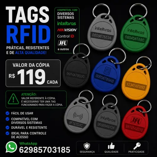 Tag controle de acesso cópia intelbras tag