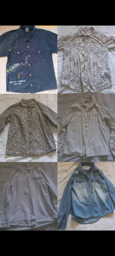 Lote com 6 camisas sociais infantis menino 4/6/8 anos