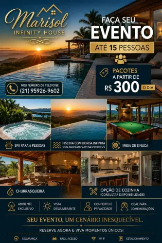 Local para evento com piscina e spa