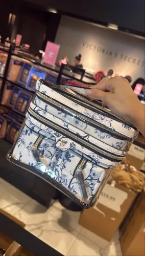 Necessaire Victoria Secret Makeup 4 Em 1 Blue Floral