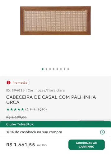 Cabeceira de palhinha