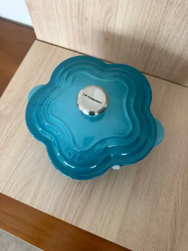 Le creuset panela flor azul Caribe lindaaaaaa