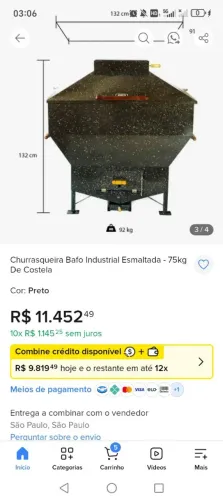 churrasqueira fafo apolo industrial seminova,  uma nova sai a R$9500,00