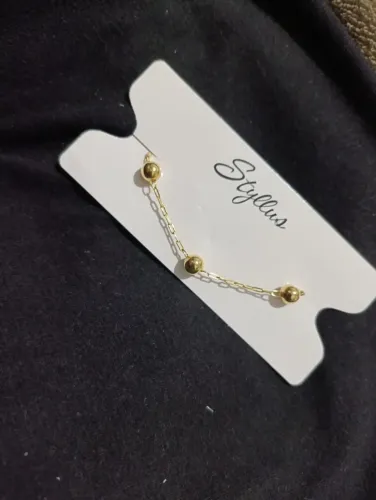 Pulseira Corrente Elo 1x1 com Bolinhas Lisas