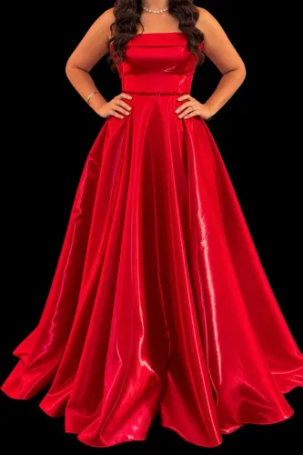 Vestido Vermelho Elegante e Sofisticado