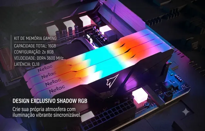 Memória ddr4 3600 RGB